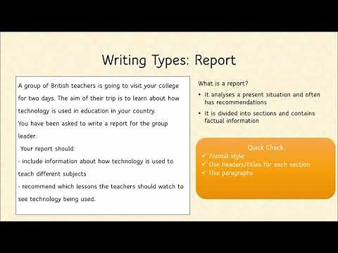 Cambridge B2 First - How to write a great report