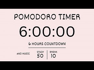 Study With Me - 6 Hours Pomodoro Timer (50/10) | Deep Focus, No Music, Max Productivity