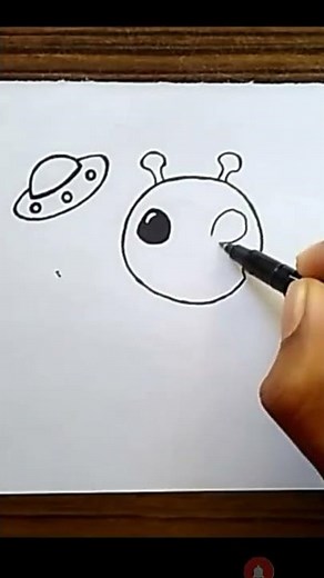 Alien 👽👾 Easy Drawing Tutorial | How To Draw Alien #shorts