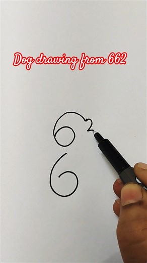 How to draw a dog from number 662 #trending #art #drawings