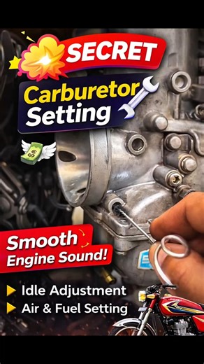 💥 Carburetor Setting Secret 🔧 | Bike Ka Perfect Idle & Smooth Engine Sound!