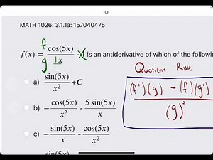 Intro to Anti-Derivatives: Finding Derivatives using Product and Quotient Rule