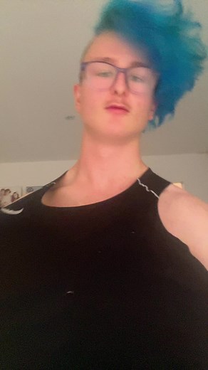 On of Bluehairguys butt cheeks is hanging out 😏💦🥵