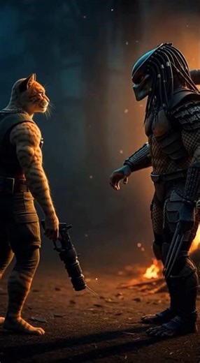 Cat vs Predator #catshorts #cats #movieshorts