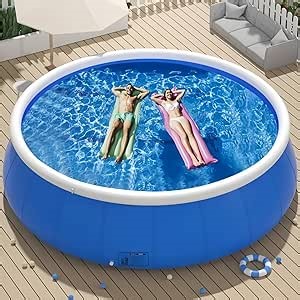 Inflatable Round Pool 120inx120inx30in Durable PVC with 3-Layer Mesh, Easy Setup for Family Fun