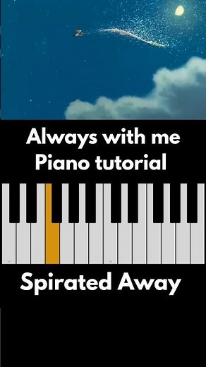 Always with me Piano easy Tutorial for beginners | spirated aways ost | studio Ghibli