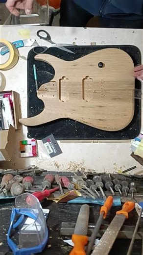 Guitar build - cavity routing with LEGO template