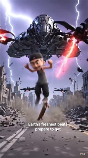 Alien Spaceship Attack! 😱 Cartoon Boy Saves the City | AI Animated Action Story