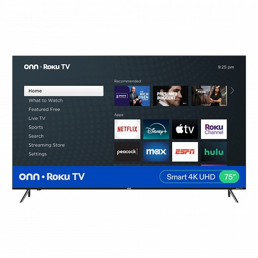 onn 75” Class 4K UHD Roku Smart Television, 100044717