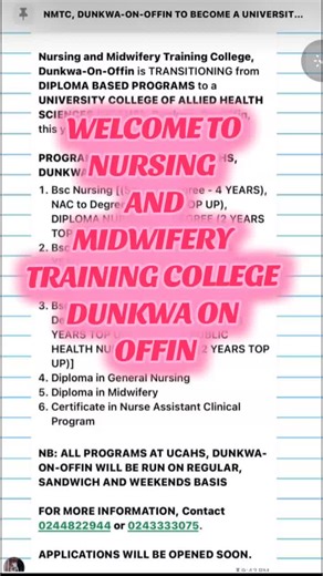 Nursing and Midwifery Training at Dunkwa On Offin