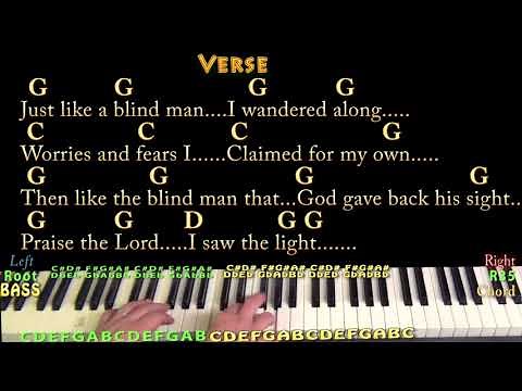 I Saw The Light (Hank Williams) Piano Cover Lesson with Chords/Lyrics - Country Feel