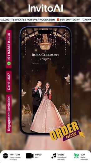 Engagement & Ring Ceremony Video Invitation | #engagement #ringceremony Invito AI- 1527