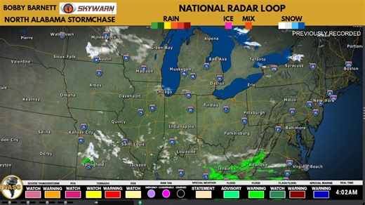 National Radar Loop *timestamp at bottom right of screen | North Alabama StormChase
