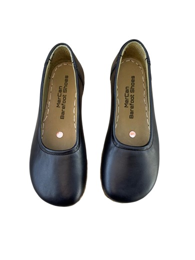 Black Leather Barefoot Ballerinas, Flat Ballet Shoes, Handmade Zero Drop Slip-on Shoes - Etsy