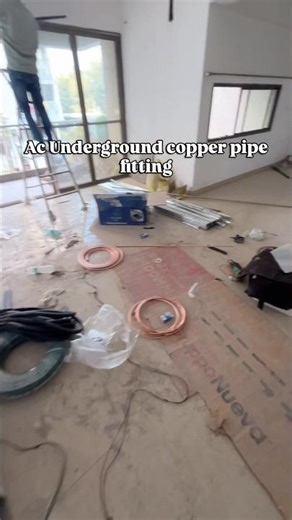 Ac Underground copper pipe fitting🛠️❄️# #actechnician #airconditioner #foryou #tech #technology