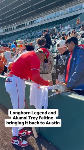 TSTV Sports on Instagram: "Cincinnati Reds Player and Former Longhorn Trey Faltine showing some appreciation back in the Disch! Keep up with our socials for more behind-the-scenes! #HookEm | #TSTVSports"