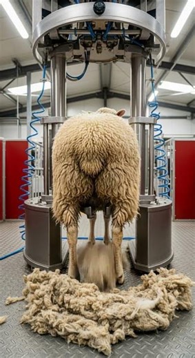 Watch the Shearing Magic Happen! 🐑✨ See Wool Transform Fast #sheep #farming #wool