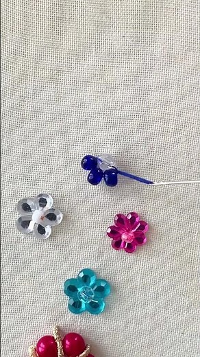 Beautiful daisy flower embroidery using beads