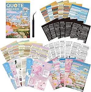 Quote Stickers for Journaling, 48 Sheets 2800Pcs+ Word Motivational Inspirational Small Talk Stickers for Scrapbook Junk Journal Bullet Journal DIY Craft Card Making