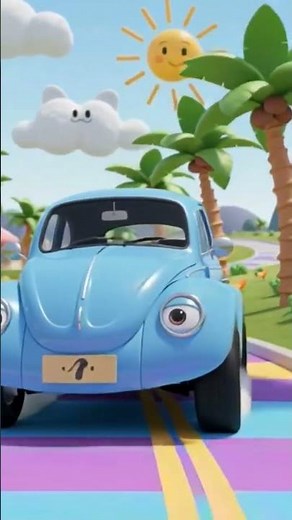Speedy Blue Car Zooms Through Cartoon World!🚗🚘