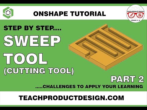Onshape Tutorial- How to use create a SWEEP as a cutting tool? Step by step guide.