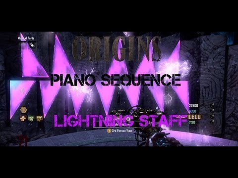 Black Ops 2 "Origins" Zombies - Lightning Staff Piano Sequence