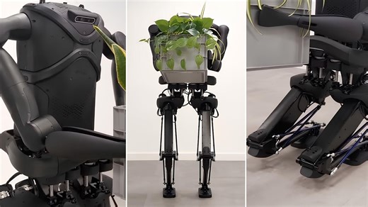 Watch Kangaroo humanoid robot moves swiftly, squat with a heavy box