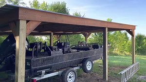 Quick and simple pole barn construction for keeping the boats dry at the River A-Frame location. | Jeff Barron