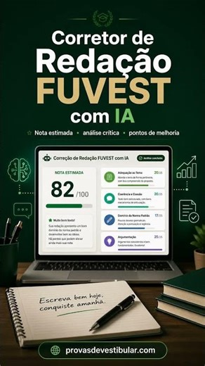 Corretor de Redação FUVEST com IA: veja sua nota online #fuvest