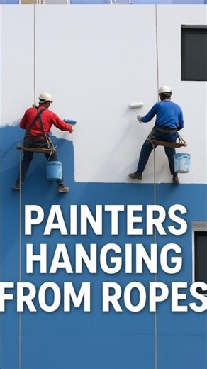 “High-Rise Painting: Two Painters Hanging From Ropes!”