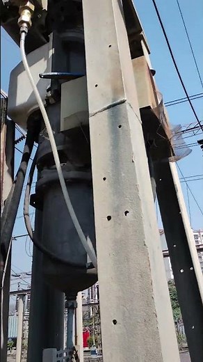 SF6 gas filling of EHV CB. SF6 gas filling in EHV Circuit Breaker in Electrical Substation.