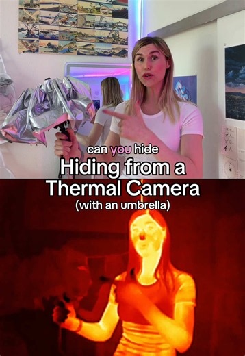 How to hide from a thermal camera: use a good umbrella #ivydoll #science #thermalcamera #stealth