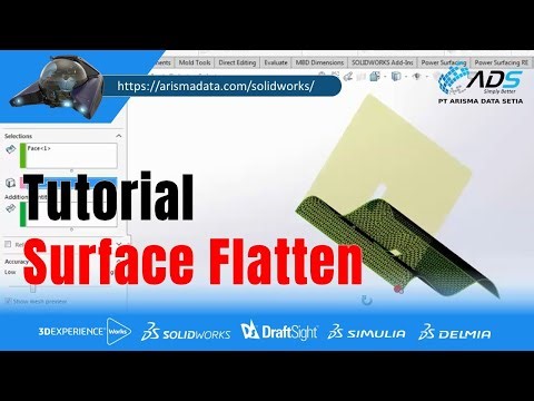 #solidworks Indonesia - Tutorial Surface Flatten untuk mendapatkan luasan bentangan