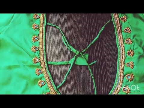 Simple bead work design on stiched blouse# ariwork on stiched blouse#video