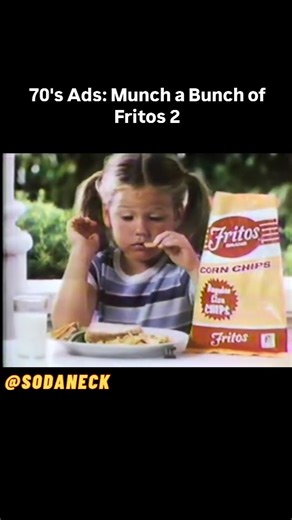 Sodaneck on Instagram: "In the late 1970s, Fritos' 'Munch-A-Bunch' campaign featured a catchy jingle that became synonymous with snack time. The commercials showcased cheerful children enjoying Fritos corn chips, reinforcing the brand's image as a fun and tasty treat. #Fritos #MunchABunch #1970sCommercials #SnackTime #RetroAds #CornChips #VintageJingles #ClassicCommercials #FritoLay #70sNostalgia"
