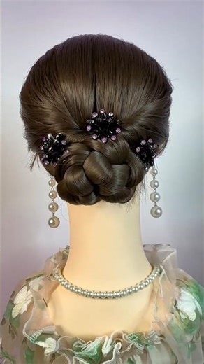 Elegant Braided Low Bun Hairstyle | Simple & Dignified Look 💎