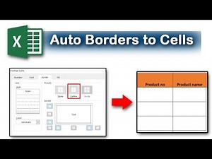How to create Auto Borders to Cells in Excel