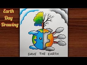 Save Earth Poster Making || Mother Earth Day Poster Drawing || World Earth Day Drawing Competition..