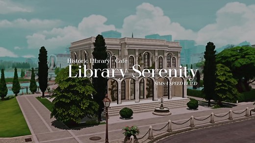 Library Serenity is UP! ~ this is a library with a small cafe for your book loving sims. CC list on my YT: rheya28__ ☺️💕📖#thesims4 #sims4builds #sims4cc #showusyourbuilds #simstok