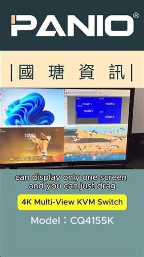 PANIO 4K Multi-View KVM Switch-Support for Custom Screen Placement