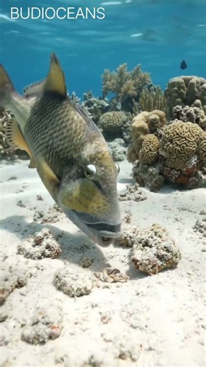 Triggerfish: The Fish That Moves Rocks 🐟🪨 #marinelife #facts #oceanlife #triggerfish