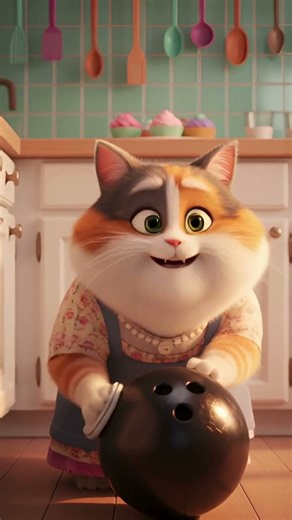 Angry Cat Mabel's Bowling Ball REVENGE | AI Animation Short #shorts #cat #ai #mabel