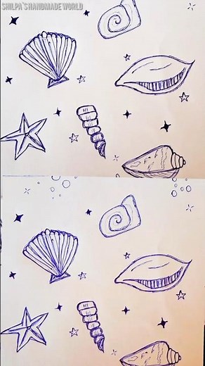How to Draw Seashells step by step | easy Drawing ideas #seashell #art