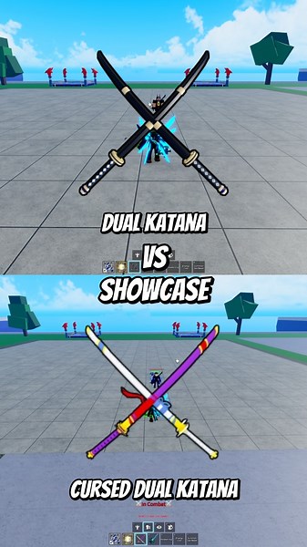 Dual Katana vs Cursed Dual Katana #bloxfruit #roblox #dispecs #bloxfruits