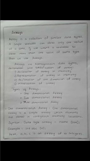 what is an array?,its definition,syntax,program and output.#arraysinc #cprogrammingnotes #arraytypes