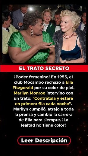 URGENTE: El secreto de Marilyn Monroe y cómo salvó la carrera de Ella Fitzgerald