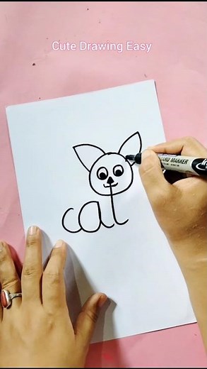 Cat drawing easy 🥰 #easylearning #art #easydrawing #creativeart #howtodraw #drawingideas