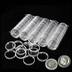 Amazon.com : 100 Pieces 18mm Coin Holder Capsules, Airtight Circular Clear Plastic Coin Containers, Secure Coin Storage for Collectibles, Commemorative Coins : Office Products