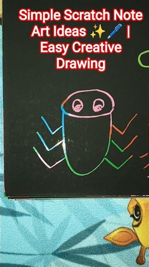 Simple Scratch Note Art Ideas ✨🖊️ | Easy Creative Drawing #Shorts