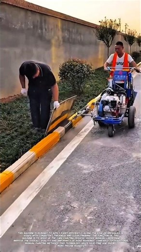 Amazing Curb Painting Machine Technology | Fast & Efficient Road Marking Process.